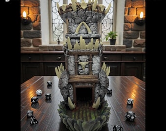 Orc dice tower Hand Painted Fantasy DND Dice Tower Tabletop RPG Accessory Dungeons and Dragons Gift for Gamer Nerd Fantasy Dice Roller
