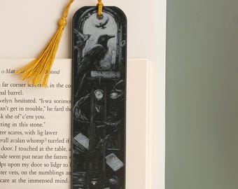 3D Printed Gothic Raven Bookmark: Dark Academia Book Lover Gift