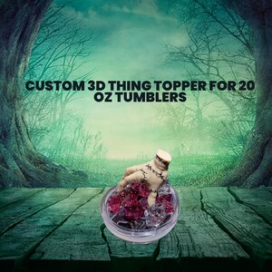 Halloween 3D Tumbler Lid &quot;Thing&quot; Hand Topper 20oz Skinny Tumbler Accessory Spooky Drinkware Halloween Custom 3D Decorative tumbler lid gift