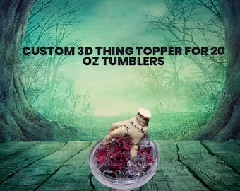 Halloween 3D Tumbler Lid "Thing" Hand Topper 20oz Skinny Tumbler Accessory Spooky Drinkware Halloween Custom 3D Decorative tumbler lid gift