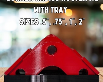 Corner Radius Router Jig with Tray that Includes .5", .75", 1", and 2" Sizes Radius Corner Jig Template CNC Corner Jig Gift idea Woodworking
