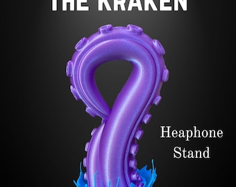 Tentacle Gamer Headphone Holder | 3D Printed Kraken Headset Stand | Gaming Desk Decor | Fantasy Octopus Headphone Stand