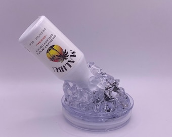 Rum Bottle Tumbler Lid Topper: 3D Faux Ice, Cocktail Accessory for 20oz Skinny Tumbler
