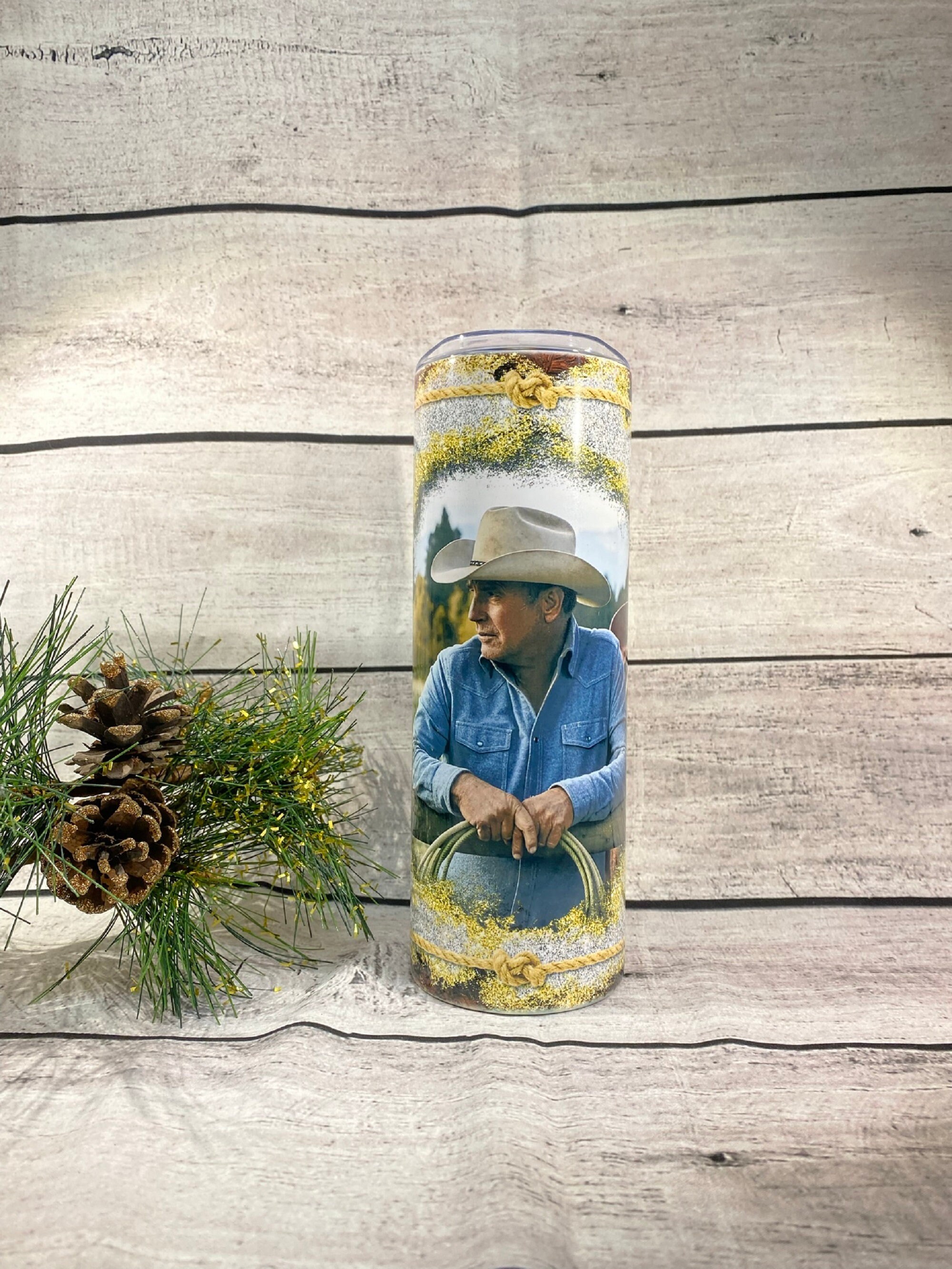 Drinkware RIP Yellowstone Skinny Sublimation Insulated Tumbler 20oz Hot