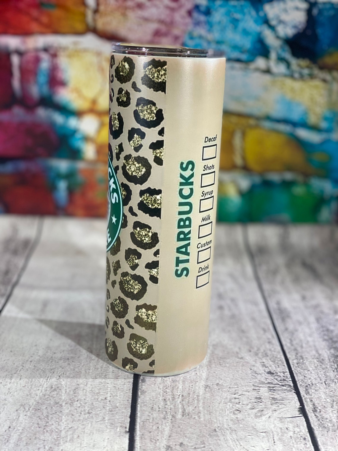 Starbucks 20 Oz Tumbler With Lid and Straw Cheetah Print Etsy