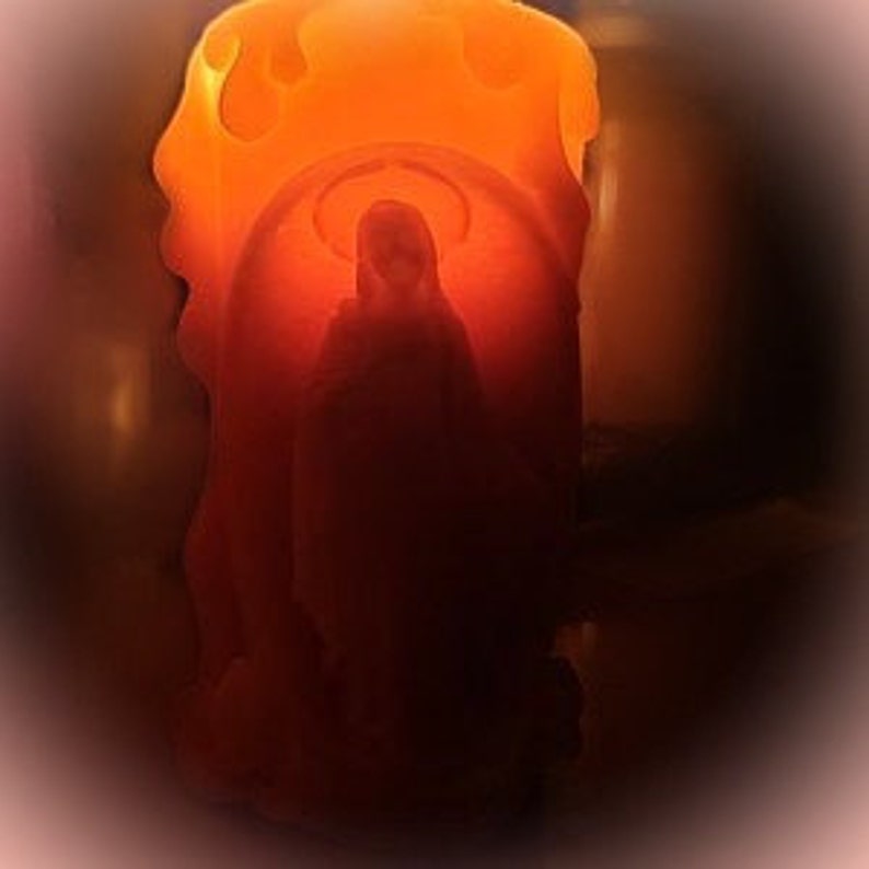 Beautiful Virgin Mary Candle Handpoured Using 100 Pure Etsy
