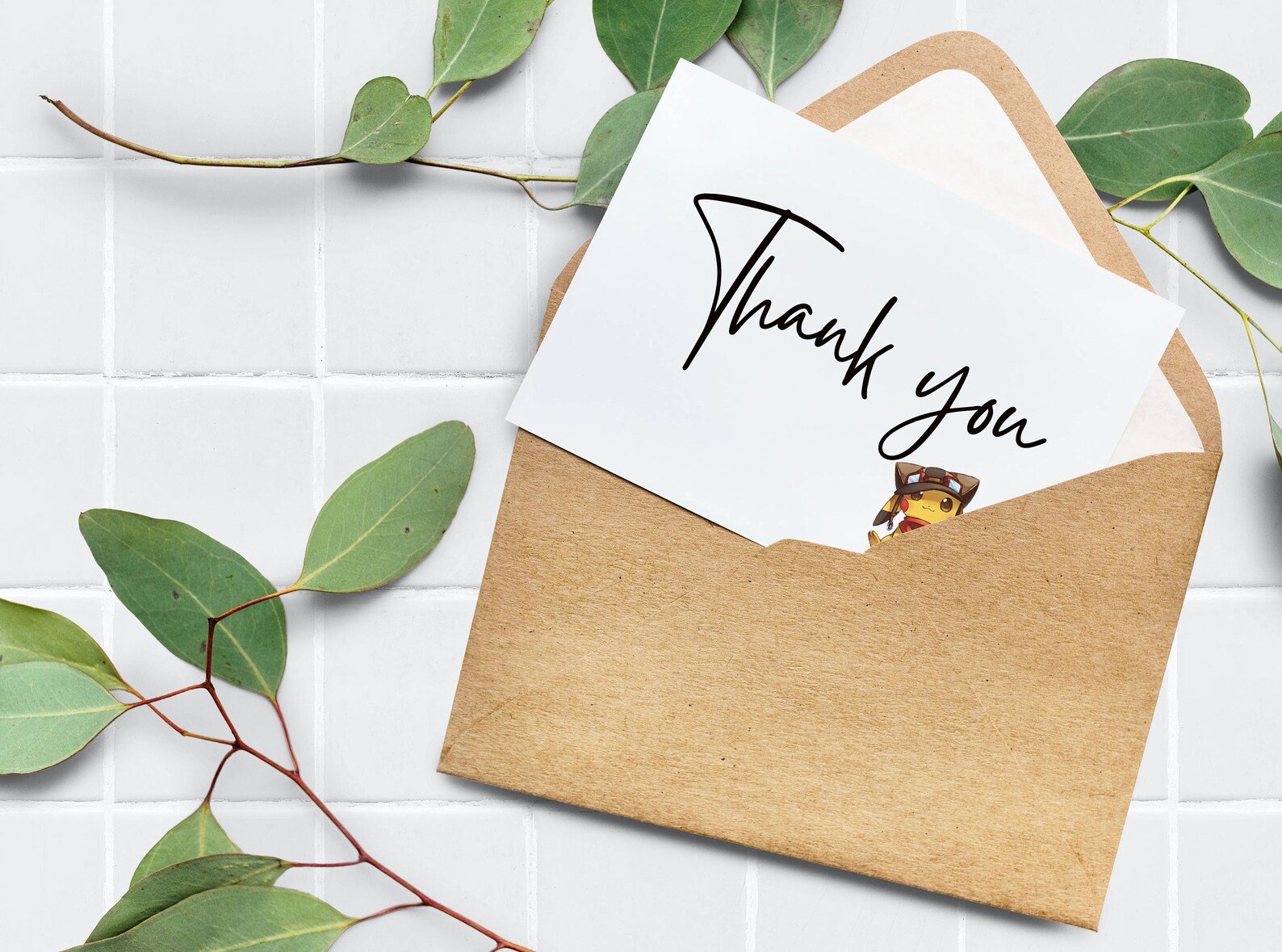 Cute PIKACHU card Thank you card Pikachu | Etsy