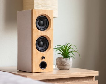 wooden bluetooth stereo speakers
