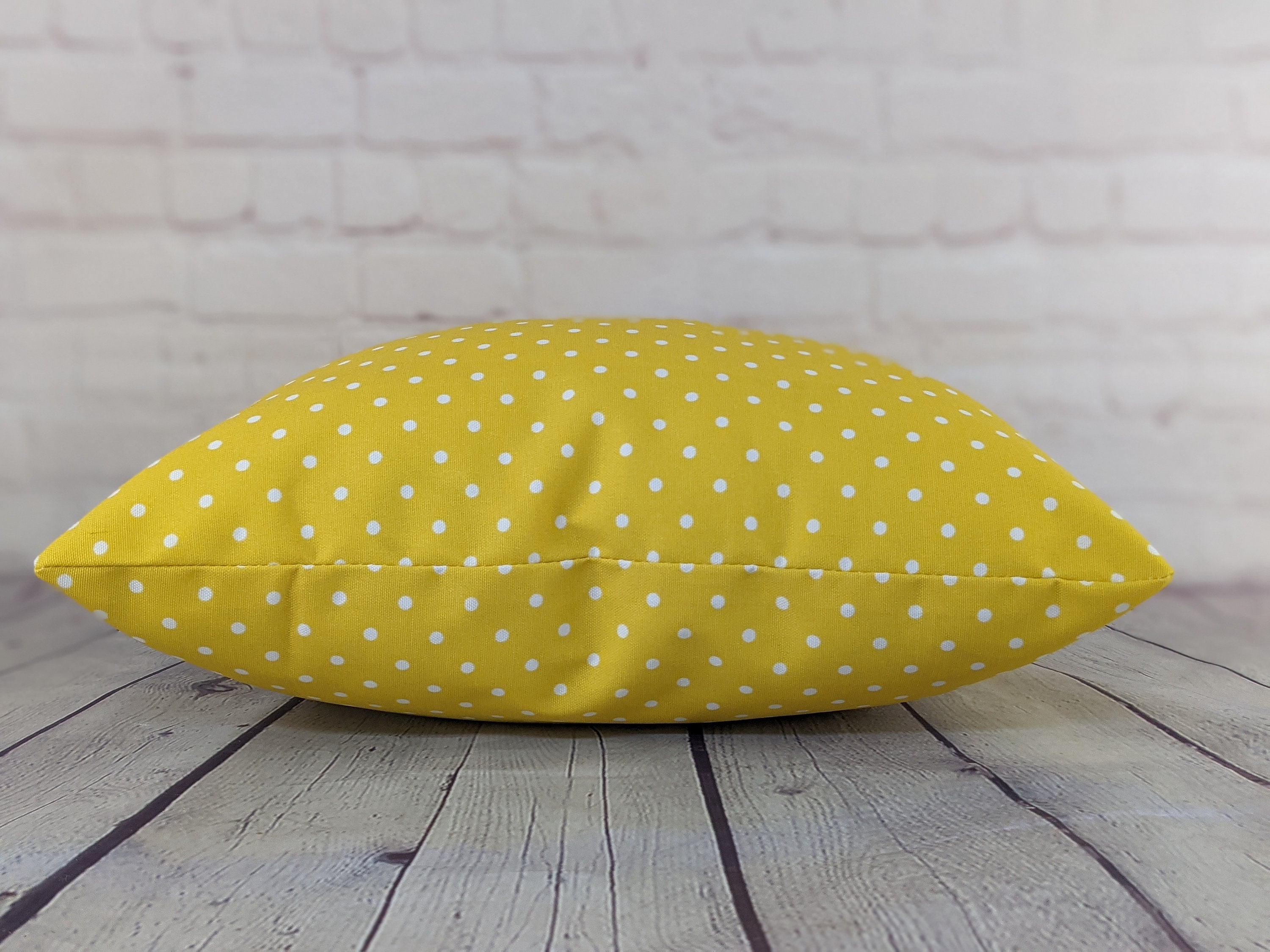 Yellow Polka Dot Outdoor Throw Pillow Cover w/ Optional Down Etsy