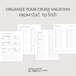 Cruise Vacation Planner Printable Cruise Planning Essentials - Etsy