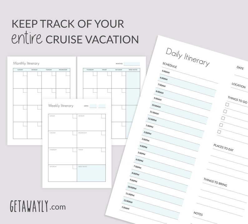 Cruise Vacation Planner Printable Cruise Planning Essentials | Etsy