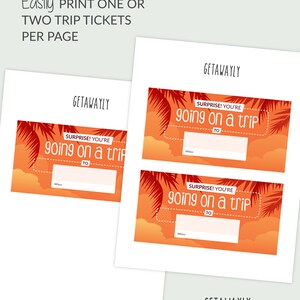 Surprise Trip Gift Printable, Vacation Boarding Pass Ticket, Birthday ...
