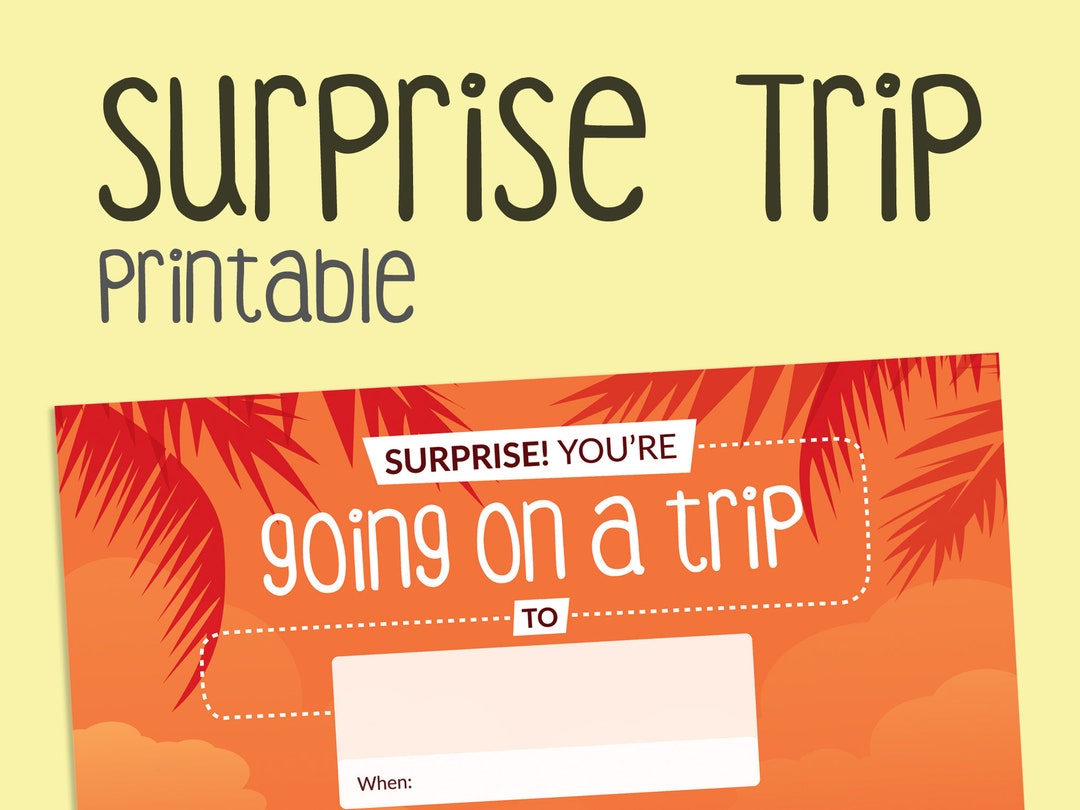 Surprise Trip Gift Printable, Vacation Boarding Pass Ticket, Birthday ...
