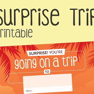 Surprise Trip Gift Printable, Vacation Boarding Pass Ticket, Birthday Surprise Printable, Beach Sunset Tropical Theme