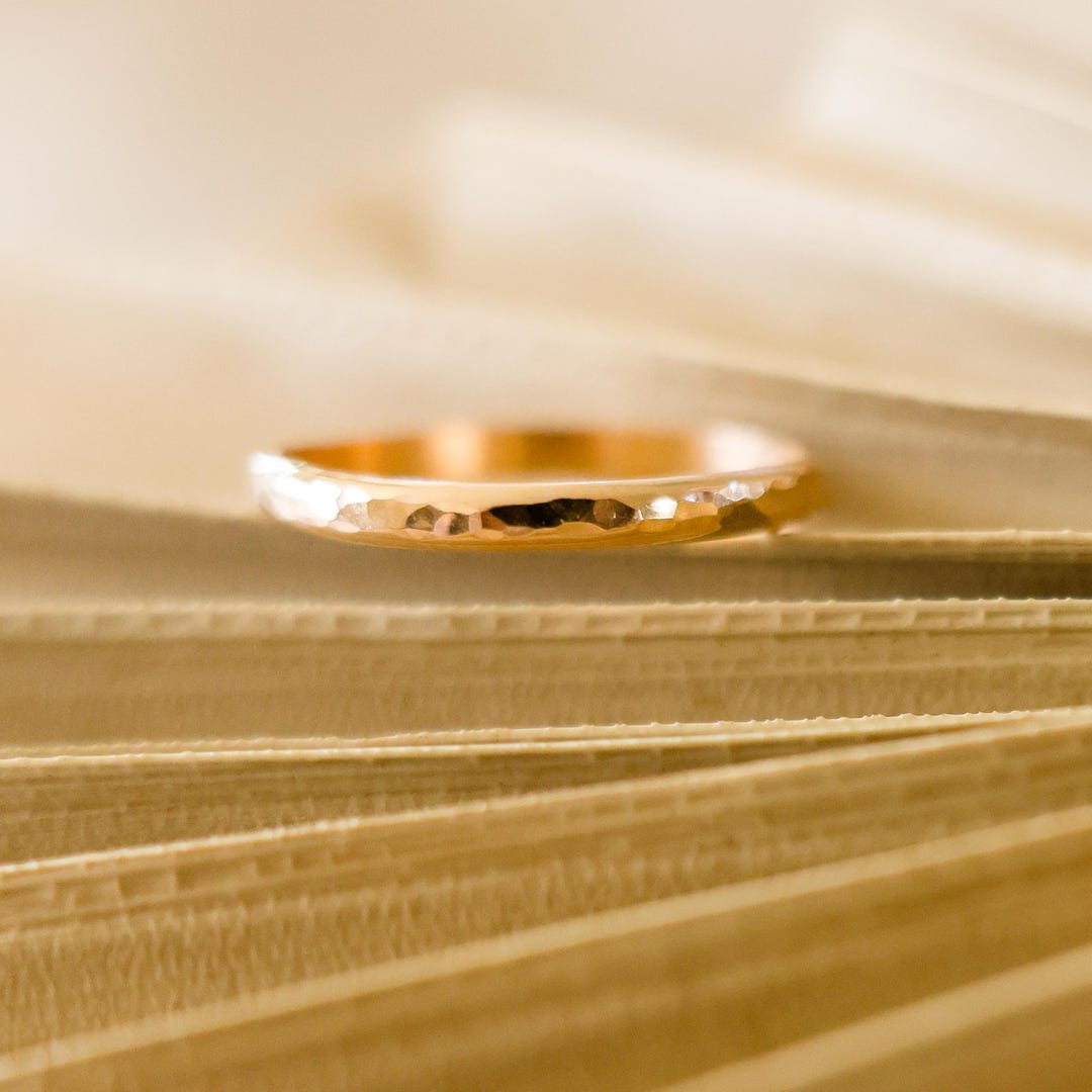 we took our beloved hand hammered band and made it... Hand-hammered Ring Band – 14K Gold Filled or Sterling Silver – 2.5 Mm ...