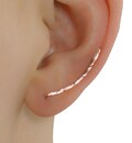 Ear Climber Earring Hand Hamered Finish in Gold, Rose Gold or Sterling Silver, Ear Crawlers, Long Curved Clip On Ear Pins, Moon Earrings