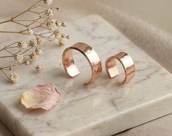 Signature 14K rose gold ear cuff duo | Hand-hammered faux piercing set