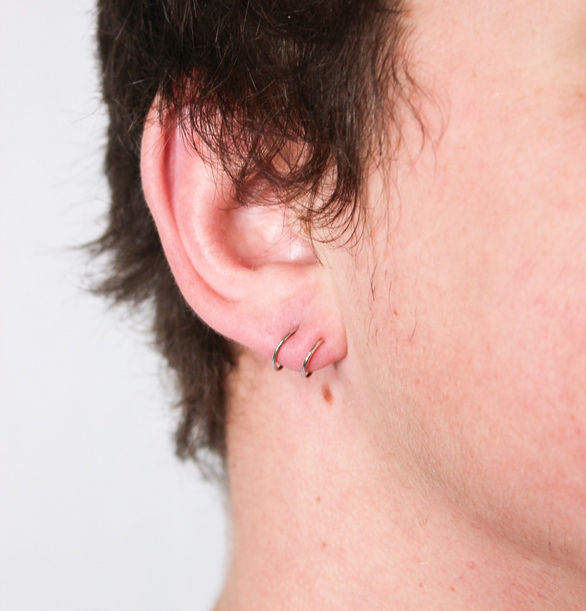 Double hoop earrings men deals