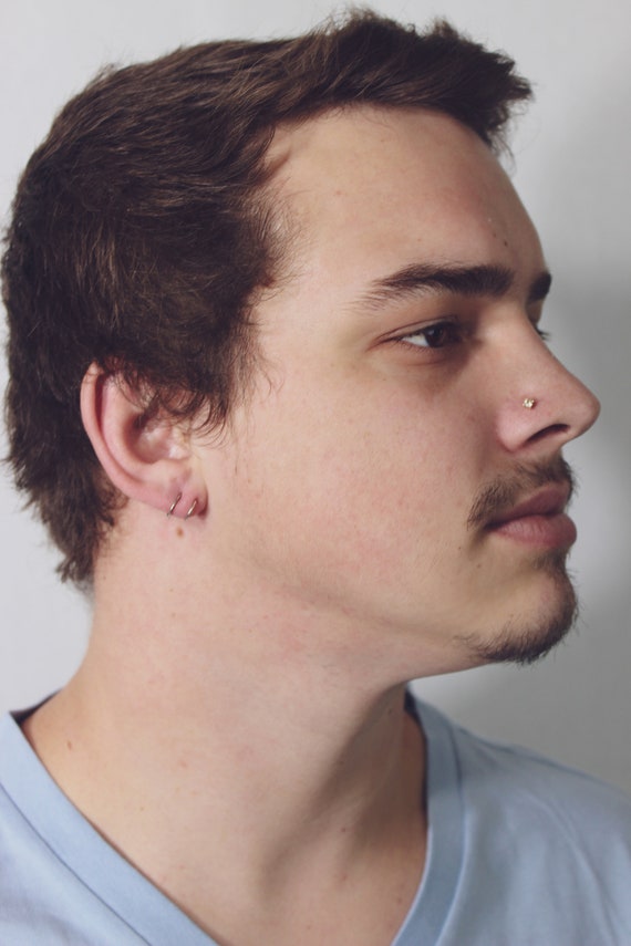 Double Hoop Twist Earrings for Single Piercing | Tiny Spiral