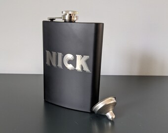 Personalized Black Flask