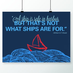 Een schip is veilig in Harbor 8x10 print