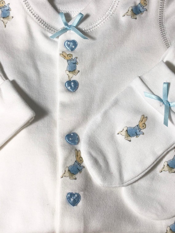 Newborn Baby Peter Rabbit Sleepsuit With Matching Scratch | Etsy UK