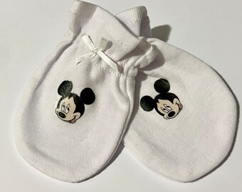 Any 3 pairs for 10 pounds!  1 pair baby’s newborn bashful Mickey cotton scratch mittens.