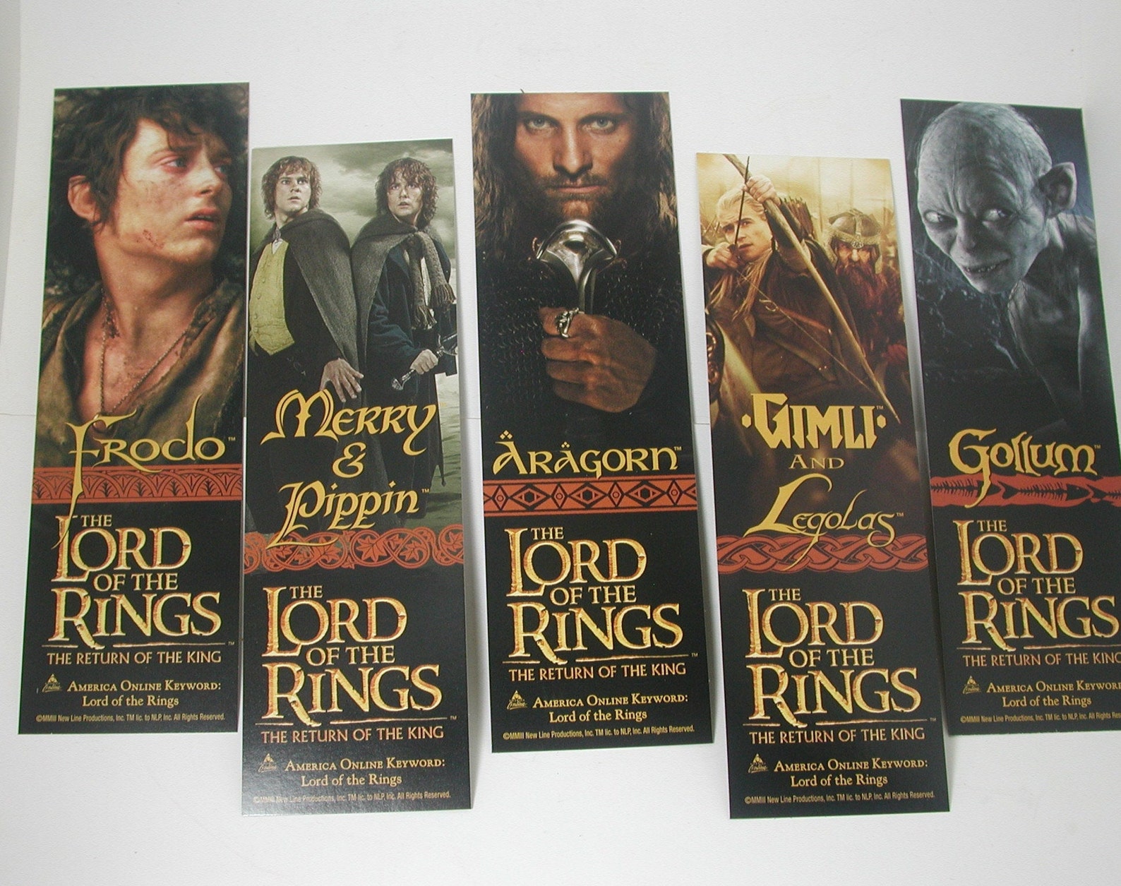 Lord of the Rings Bookmarks Set of Five - Etsy