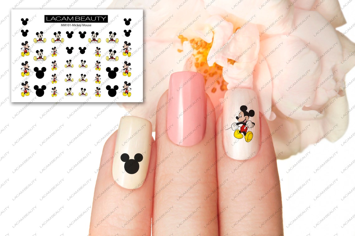Mickey Mouse Nail Decal Water Decals Nail Art Waterslide Etsy Ireland
