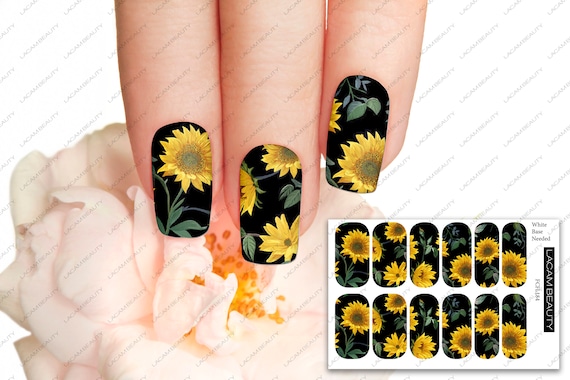 Full Cover Sunflower Water Decals Nail Art Waterslide | Etsy