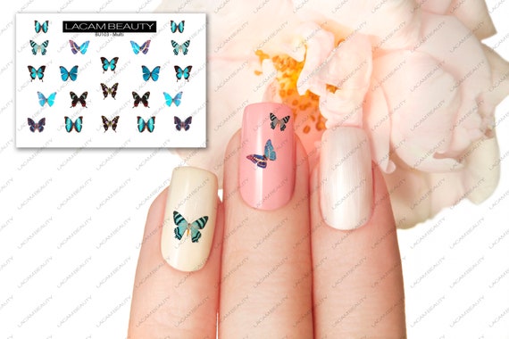 Butterfly Nail Decals in Metallic Gold - wide 4