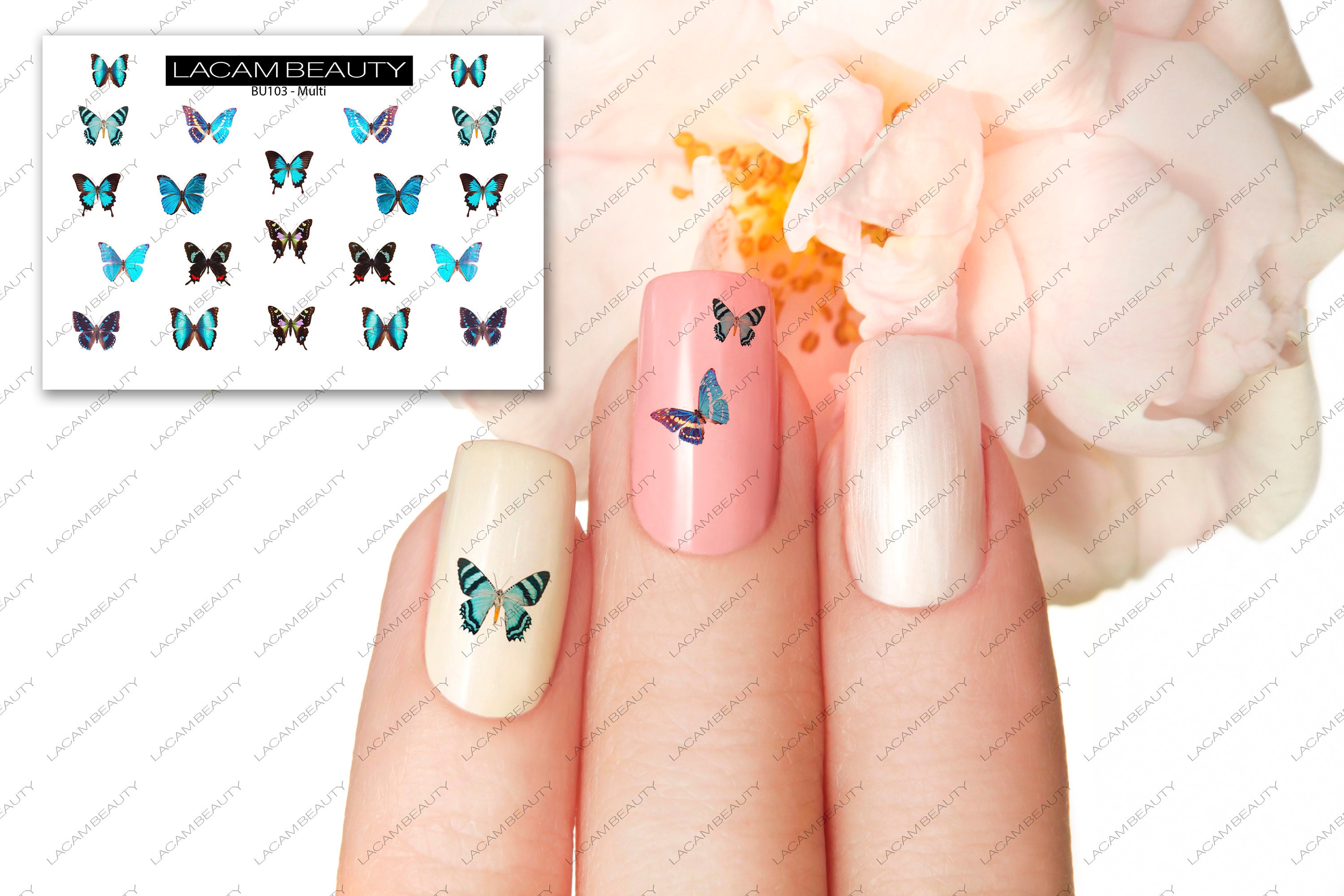 Multi Butterfly Nail Decal Water Decals Nail Art Etsy