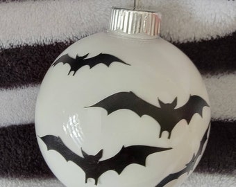 Gothic Christmas Ornaments, Bat Ornaments, Halloween Ornaments, Spooky Ornaments,Bat Decor