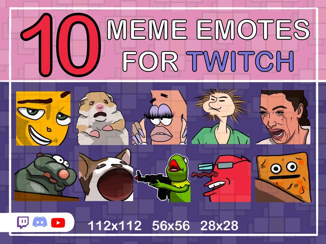 10 lustige Emotes für twitch / meme emotes / emote pack / Etsy.de