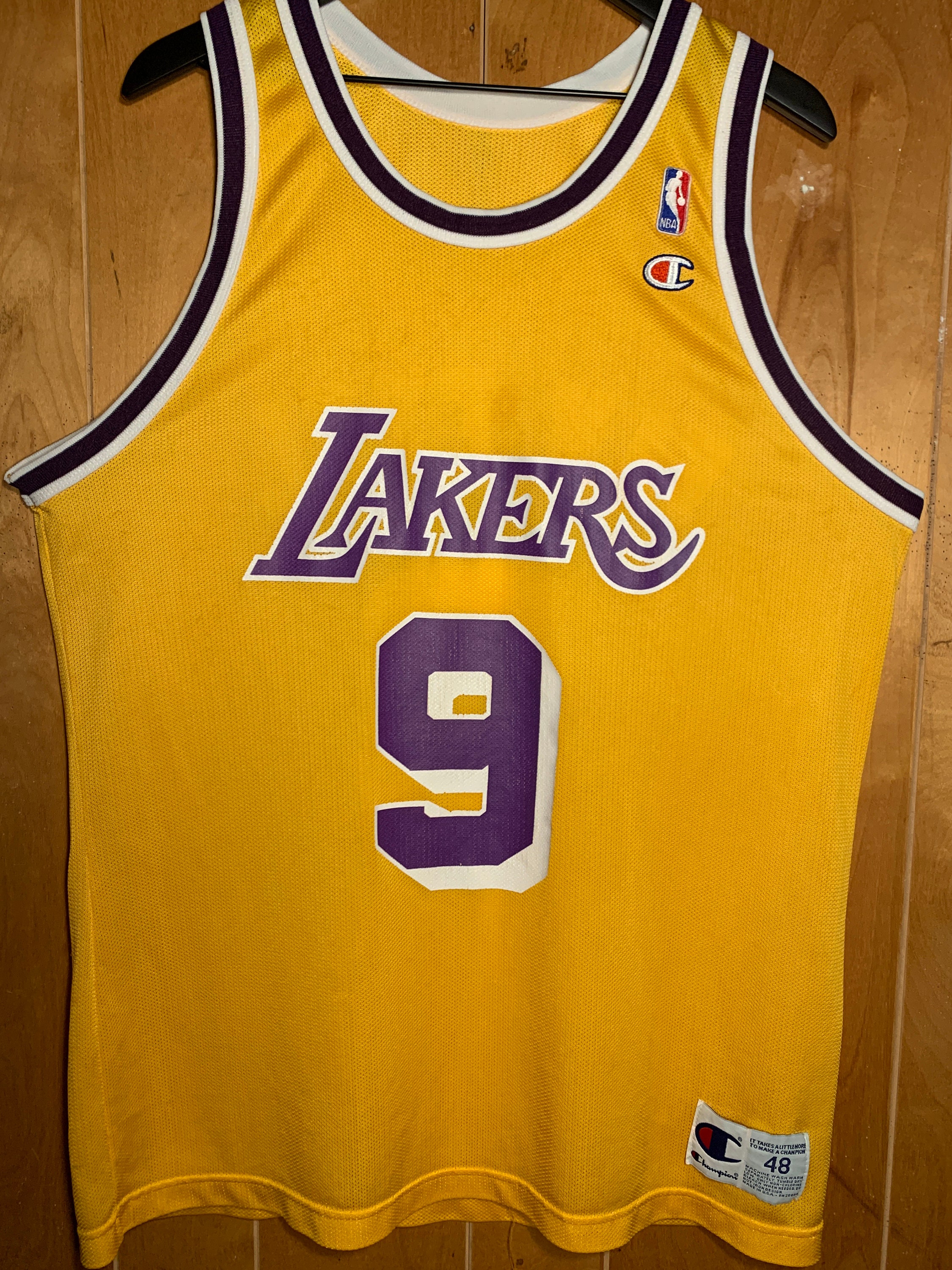 Authentic Jerry West Los Angeles Lakers Jersey 48 XL Champion Gold Logo