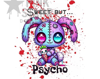 Creepy Zombie Bunny PNG – Kawaii Halloween Clipart (Digital Download)