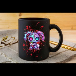 Creepy Zombie Bunny PNG – Kawaii Halloween Clipart (Digital Download) image 5