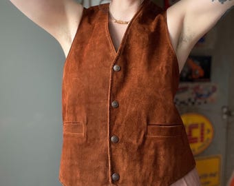 70s 'jo O Kay' Suede Leather Vest / Large - Etsy