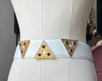 Vintage 80s Studded Faux Leather Belt by David Hicks XS S M, Retro
