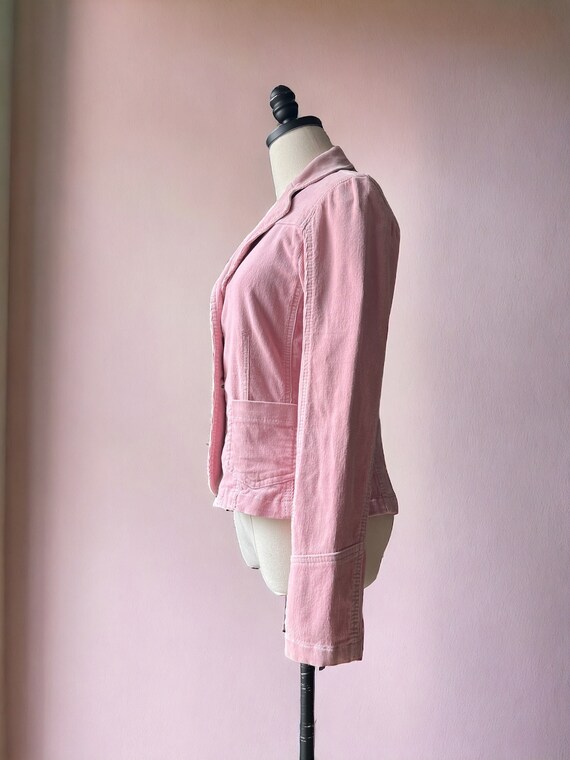 90s vintage baby pink corduroy jacket y2k blazer … - image 4