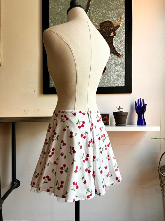 Y2K vintage mini skirt cherry print pin up 29W - image 5