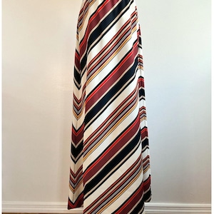 Vintage 70s Maxi Skirt | High-Waist A-Line Prairie Fit | Earth Tone Stripe | Boho Western Fall Style | 24” Waist