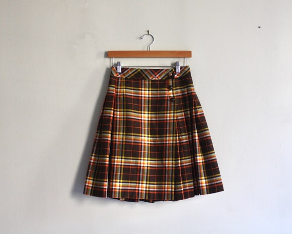 60s plaid mini skirt 1960s vintage