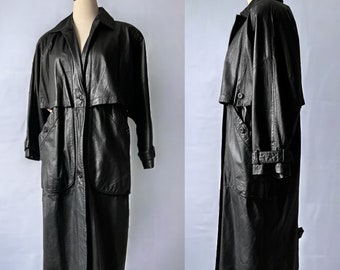 Trench-coat en cuir Avanti des années 80, vintage des années 80