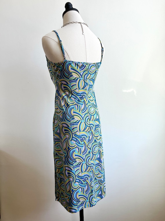 90s BCBG Paris psychedelic print bias cut mini sl… - image 2