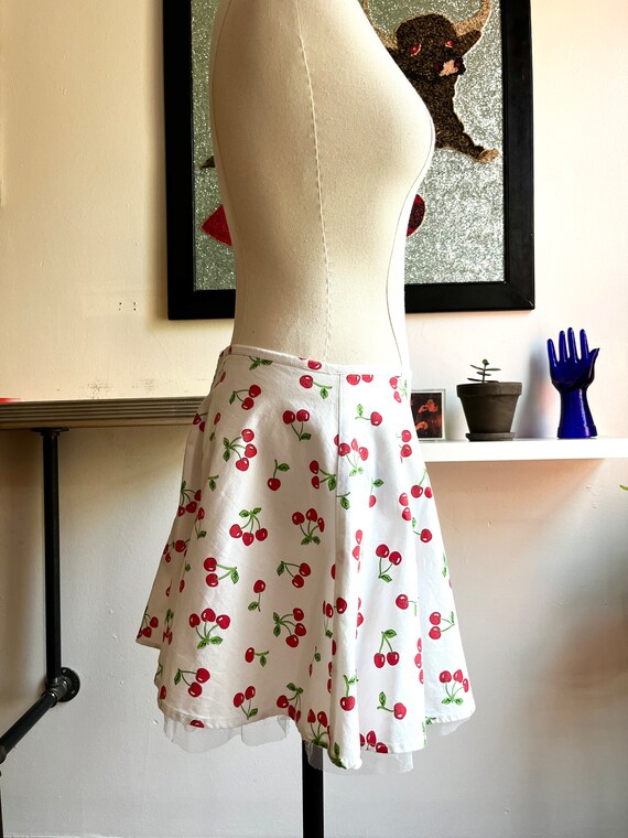 Y2K vintage mini skirt cherry print pin up 29W - image 2