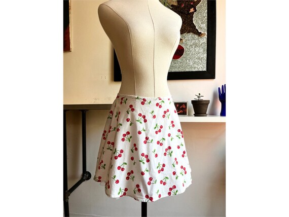 Y2K vintage mini skirt cherry print pin up 29W - image 1