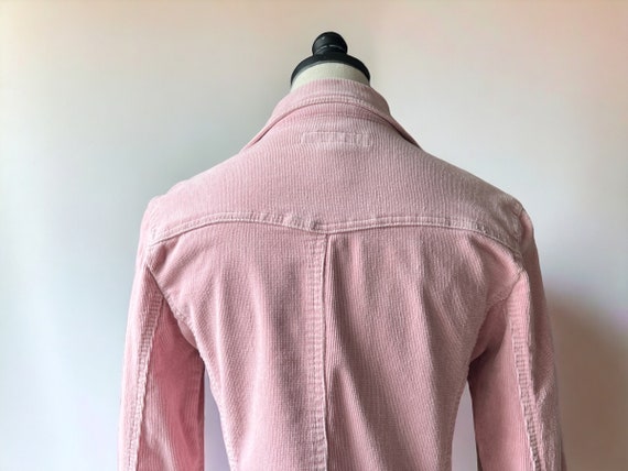 90s vintage baby pink corduroy jacket y2k blazer … - image 2