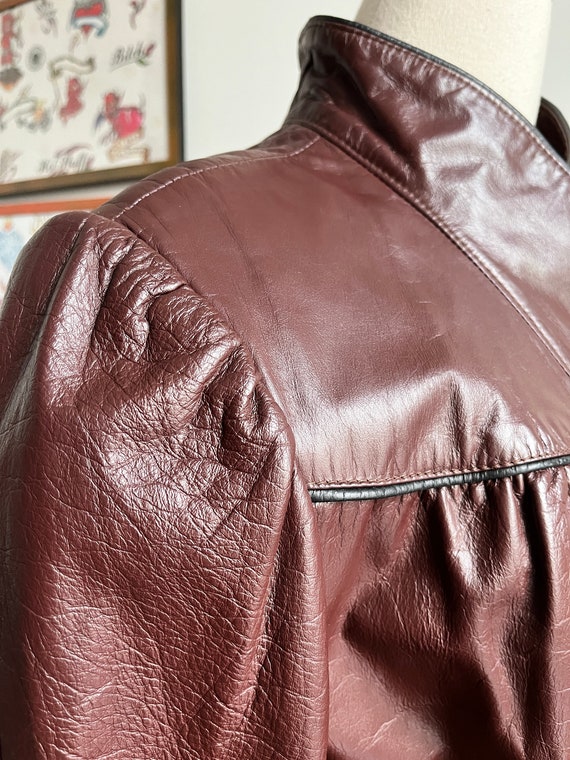 60s vintage leather trench coat cognac jacket 196… - image 4