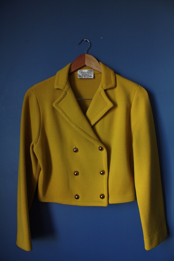 60s vintage cropped jacket I. Magnin wool knit 19… - image 3